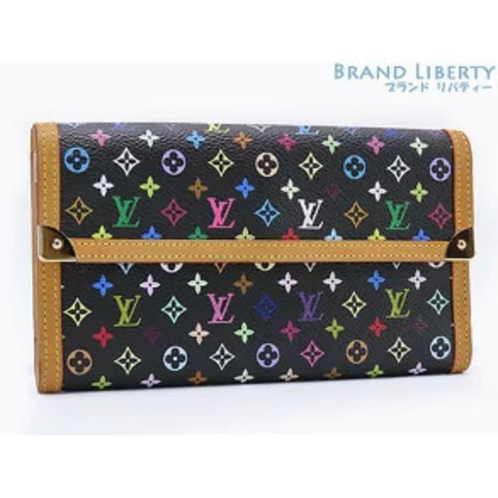 Louis Vuitton Monogram Multicolor Portefeuille Tresor International Tri fold
